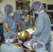 Gene therapy requires a delicate operation on the brain.